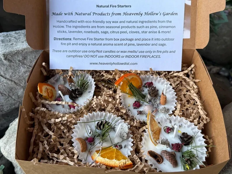 Fire Starters, Natural Fire Starters, Campfire, Outdoor All-Natural Fire Pit 4PK