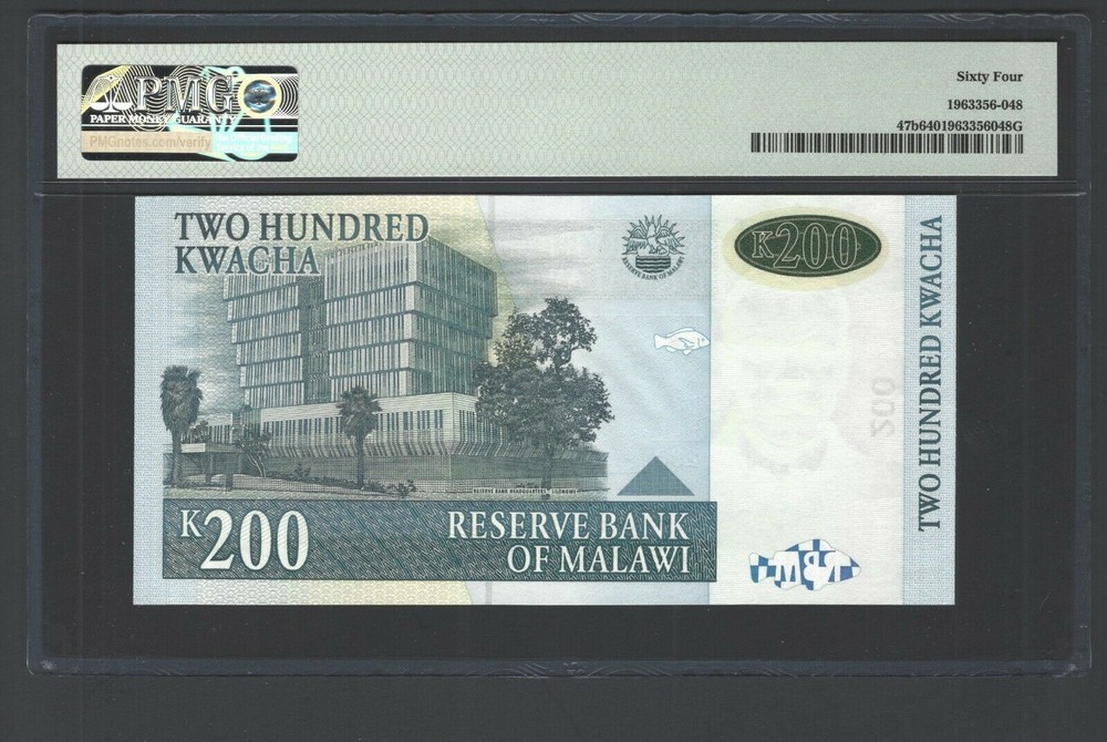Malawi 200 Kwacha 2003 P47b Uncirculated Graded 64