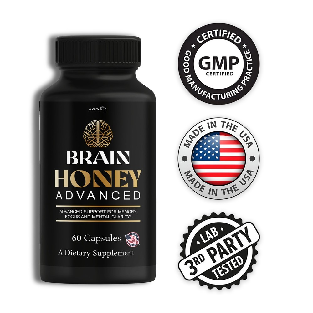 ( 5 Pack) Brain Honey Advanced Support Vitamin Supplement BrainHoney Capsules