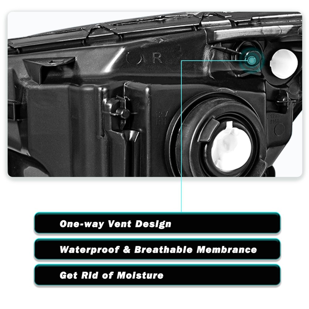 Headlight Assembly for 2007-2011 CR-V Chrome Clear Reflector Driver Passenger