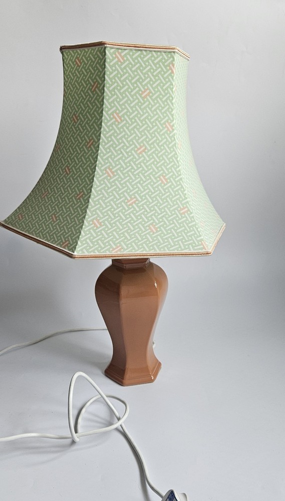 Vintage 1980s Goodson Lighting Hexagonal Ceramic Table Lamp