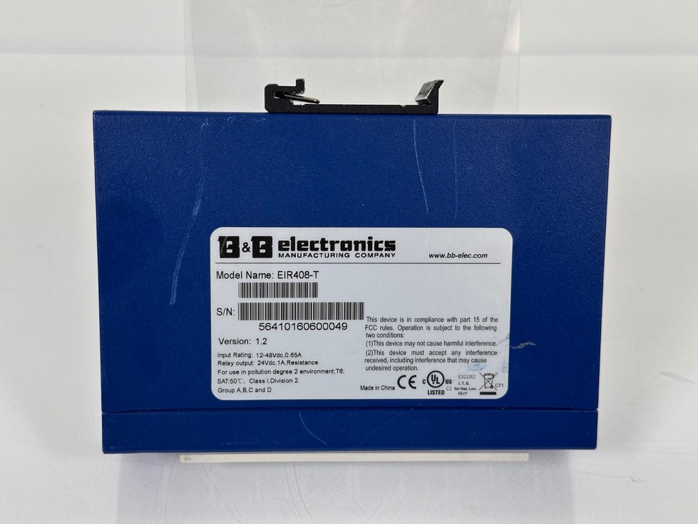 B&B Electronics EIR408-T Version 1.2 Ethernet Switch 8 Port