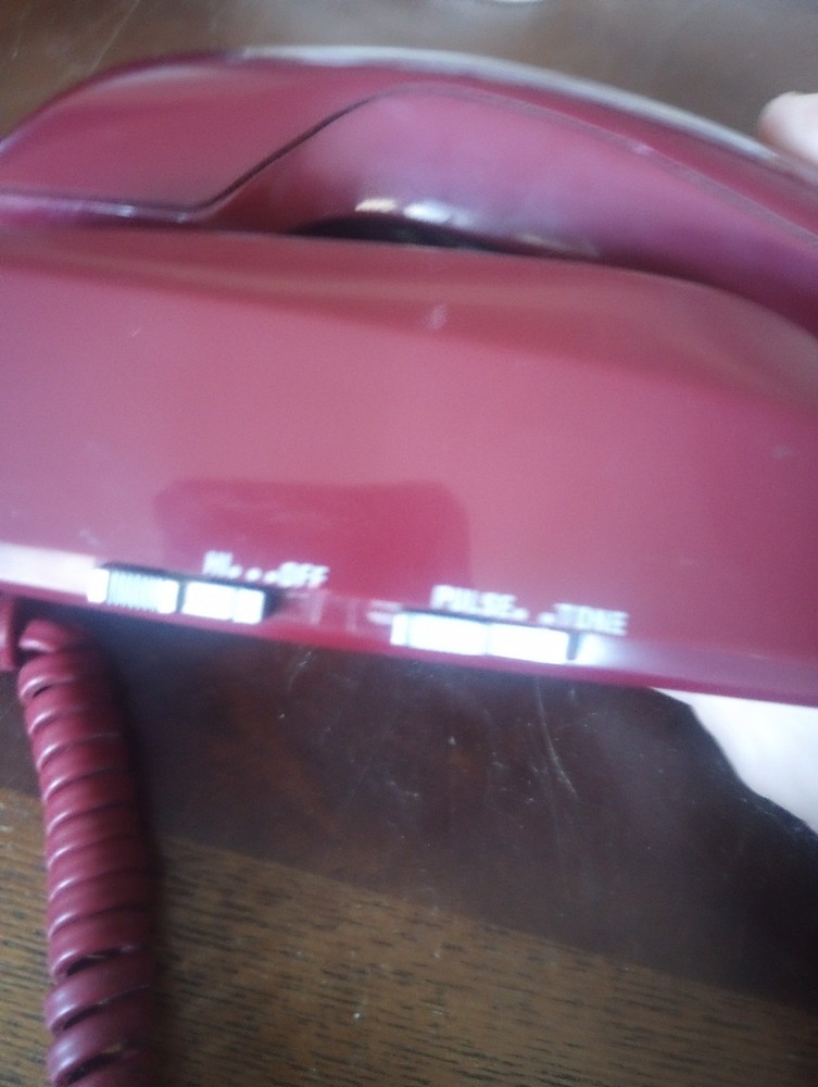 Vintage GTE Maroon Push button Phone