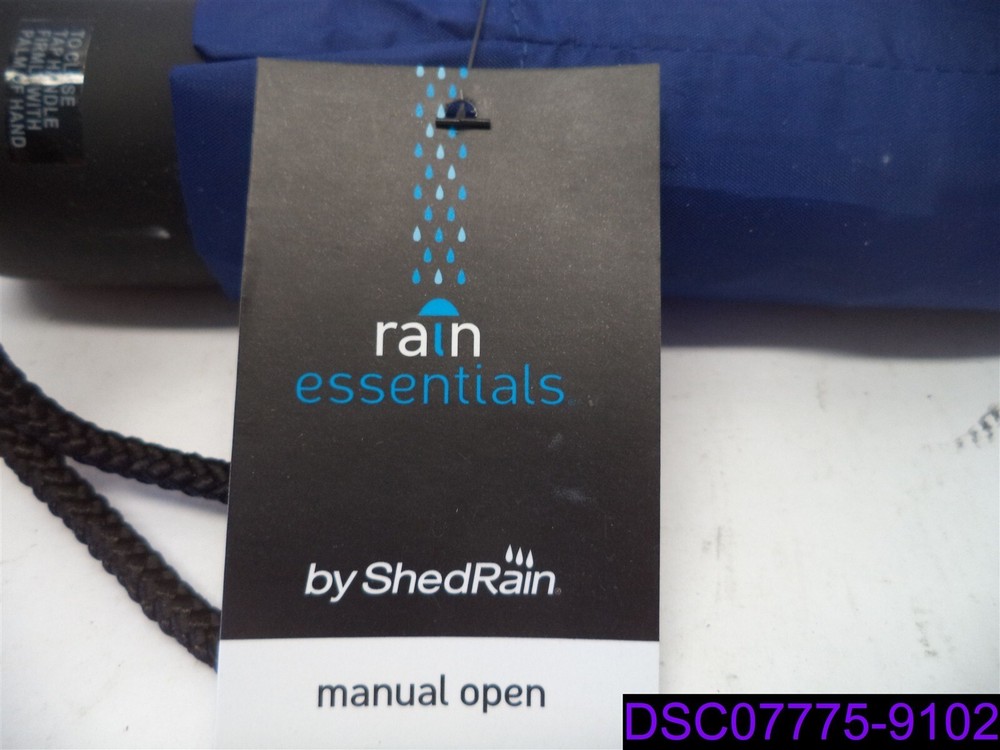 ShedRain Rain Essentials Manual Open Blue Umbrella 1349A