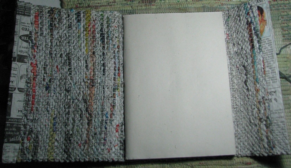 Eco Friendly Handmade JOURNAL Diary Thread Newspaper Unlined Paper Scrapbook