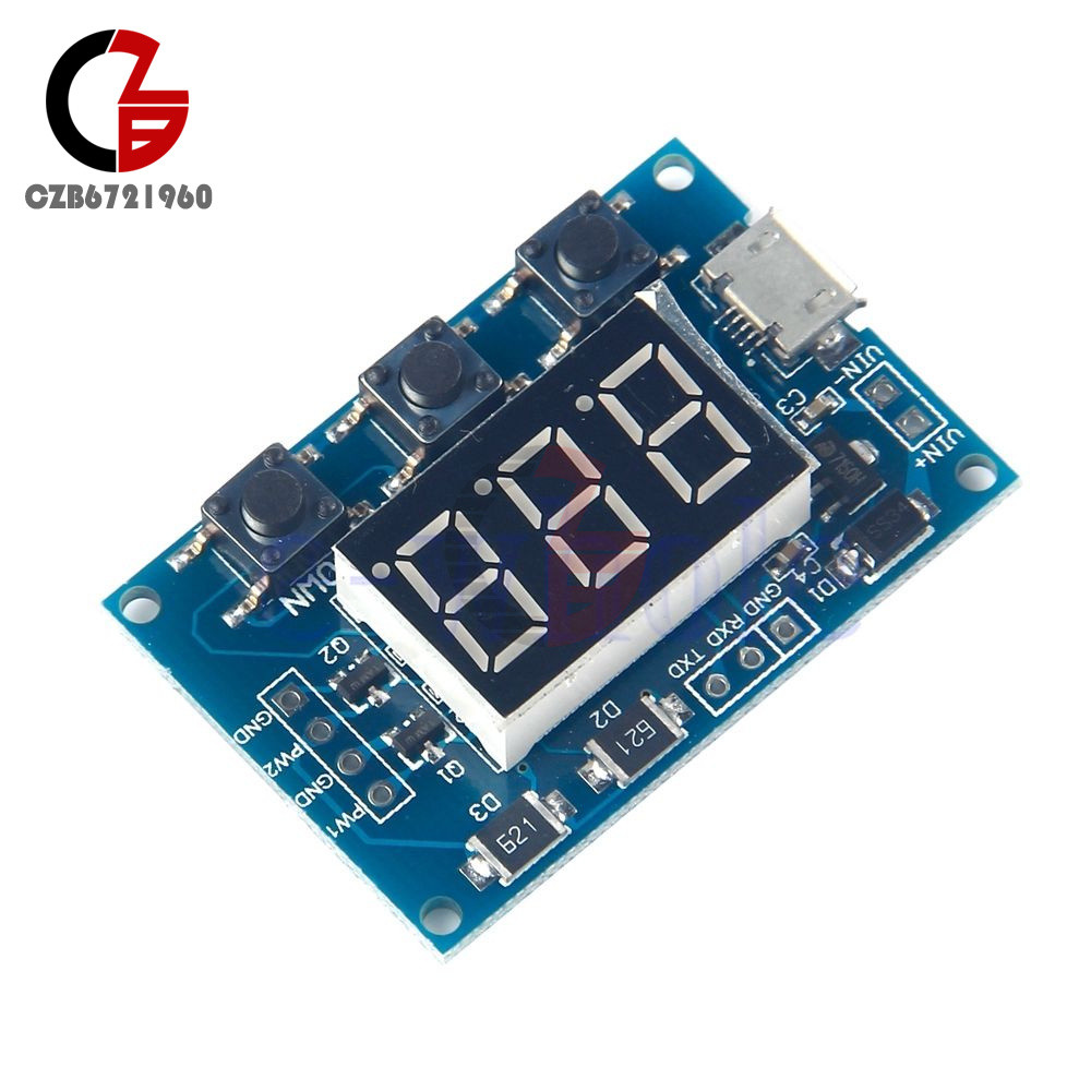 HW753 Pulse Frequency Duty Cycle 2CH LED Square Wave Signal Generator Module