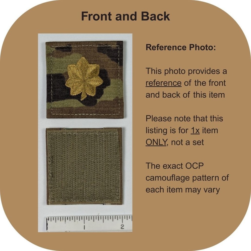 Major (MAJ) OCP Rank Patch, Hook Fastener, Army Combat Uniform (ACU)