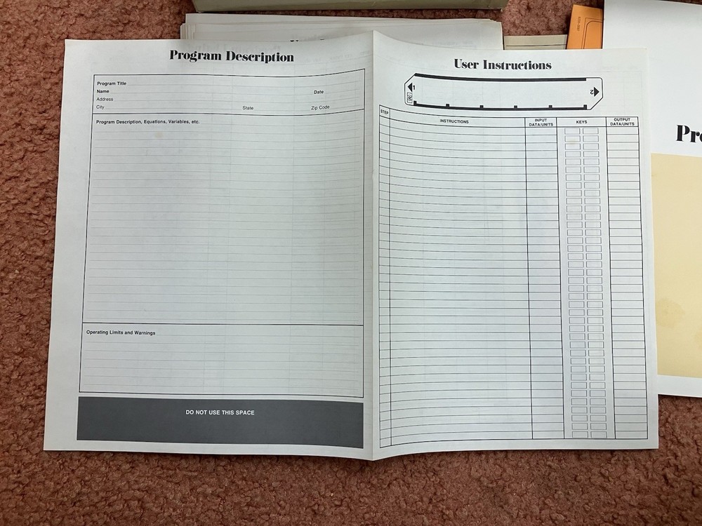 HP-67 CALCULATOR PROGRAMMING PAD AND ORIGINAL BOX - ONLY