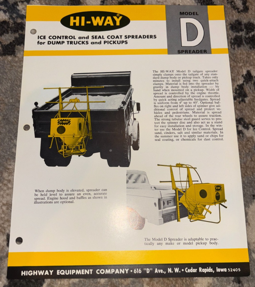 Hi-Way Model D Spreader Brochure AMIL25