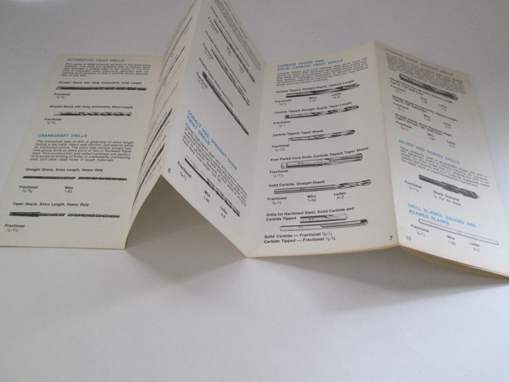 Twist Drill Selection Guide Brown And Sharp Foldout Vintage Good Reference Chart