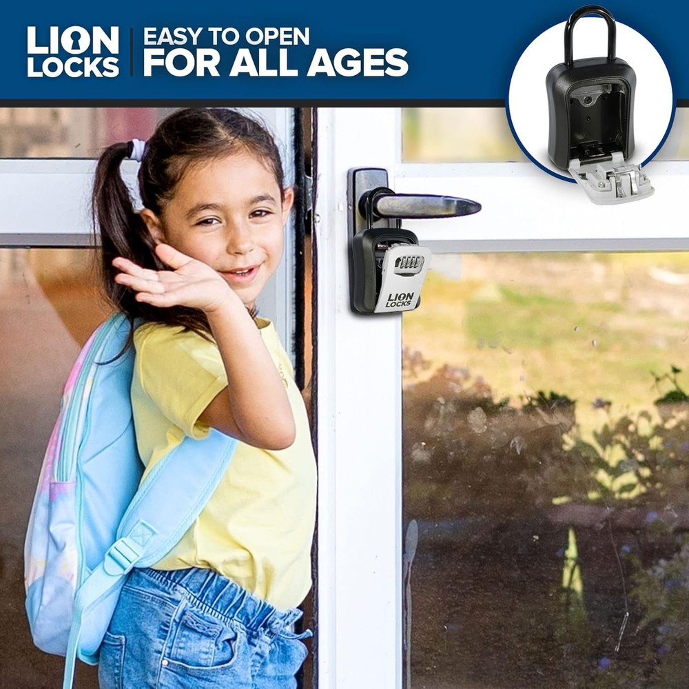 Key Lock Box for Keys with Code, 4 Digit Combination Lockbox for Keys Outdoor, P