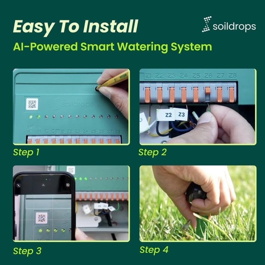 AI Smart Sprinkler Controller, 8-Zone WiFi Irrigation Controller for Indoor &...