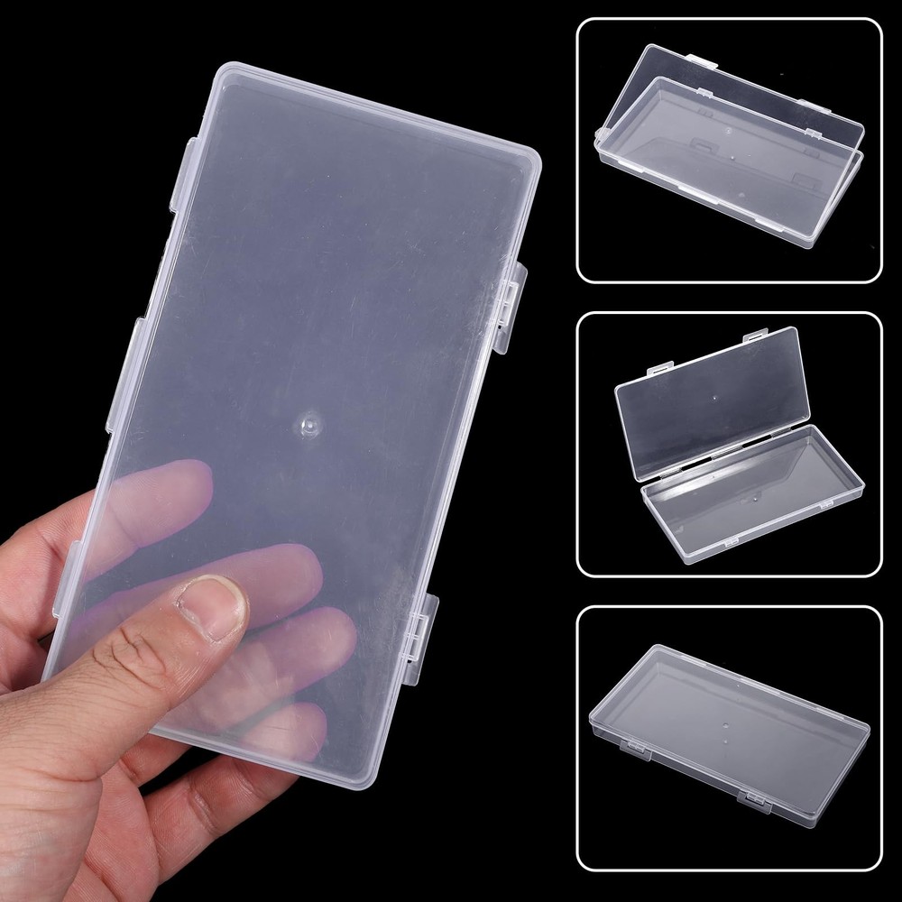 3PCS Rectangular Clear Plastic Storage with Lid, 6.5Ã—3.4Ã—0.67 Inches Rectan...
