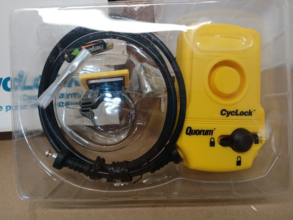 Vintage Quorum CycLock Bicycle Alarm Lock Security System Cable Lock & Box