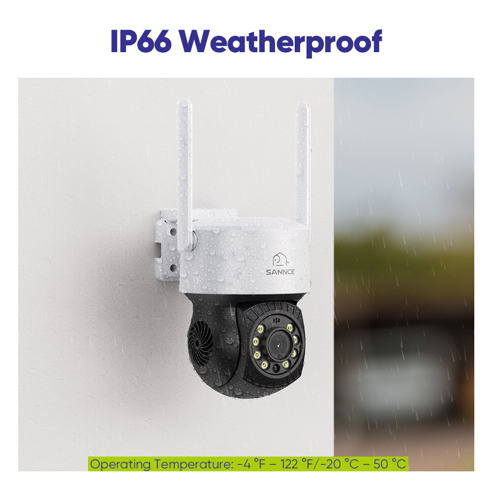 SANNCE 3MP Wireless Security IP Camera PT 2-Way Audio Color Night Auto Tracking