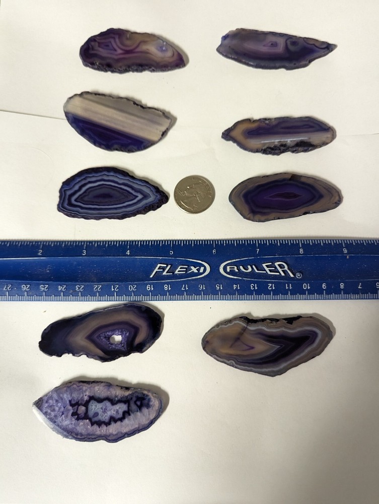 1 large thin agate slice per lot purple