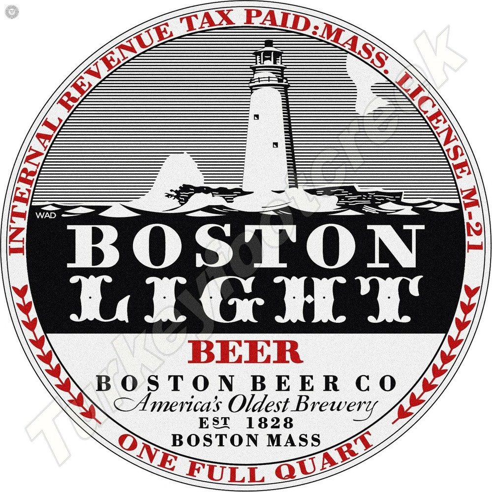 Boston Light Beer 11.75" Round Metal Sign