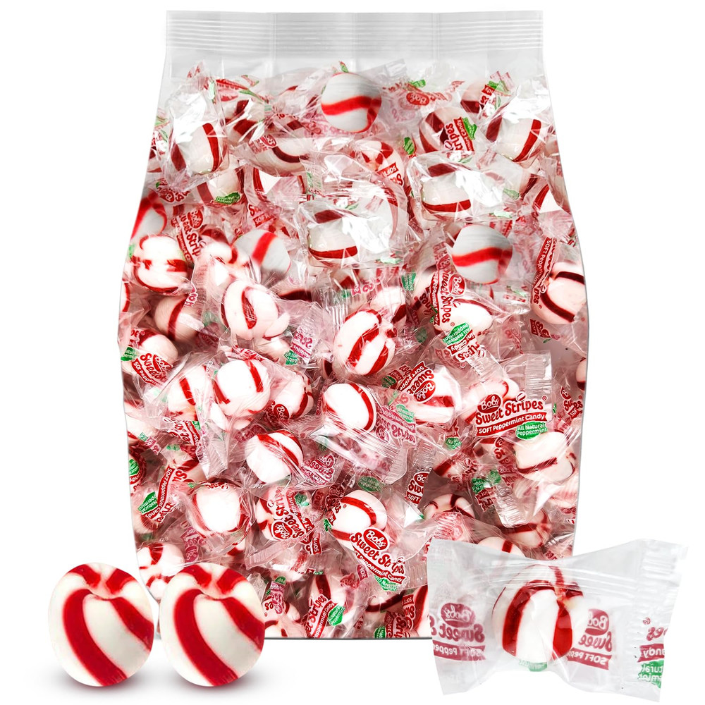 Soft Peppermint Balls, 2Lb Bulk Individually Wrapped Mints, Bobsfamous Refreshin