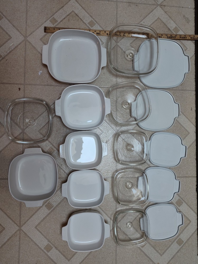 Corning Ware Dishes In Just White pattern.