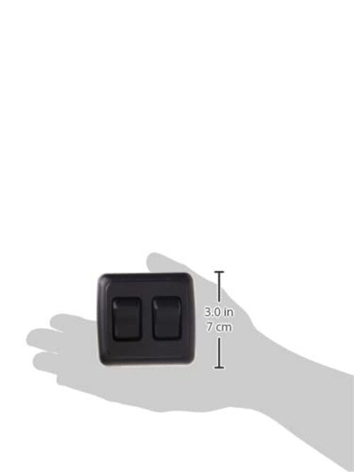 12235 Black Double SPST On-Off Switch with Bezel