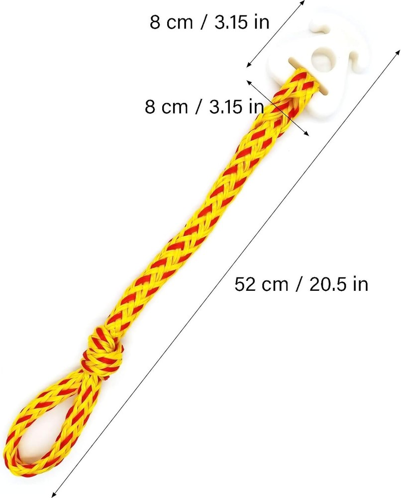 Vibrant Yellow & Red Towable Rope Connector - Lightweight & Portable Storing