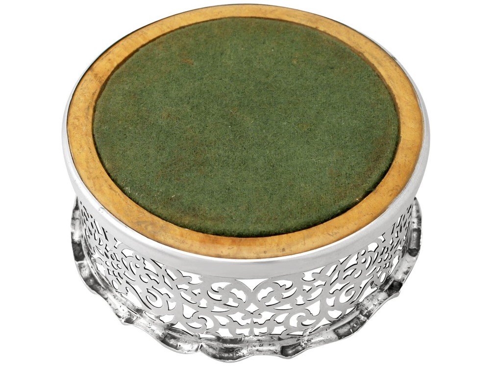 Antique Victorian Sterling Silver Coaster by Henry Wilkinson & Co
