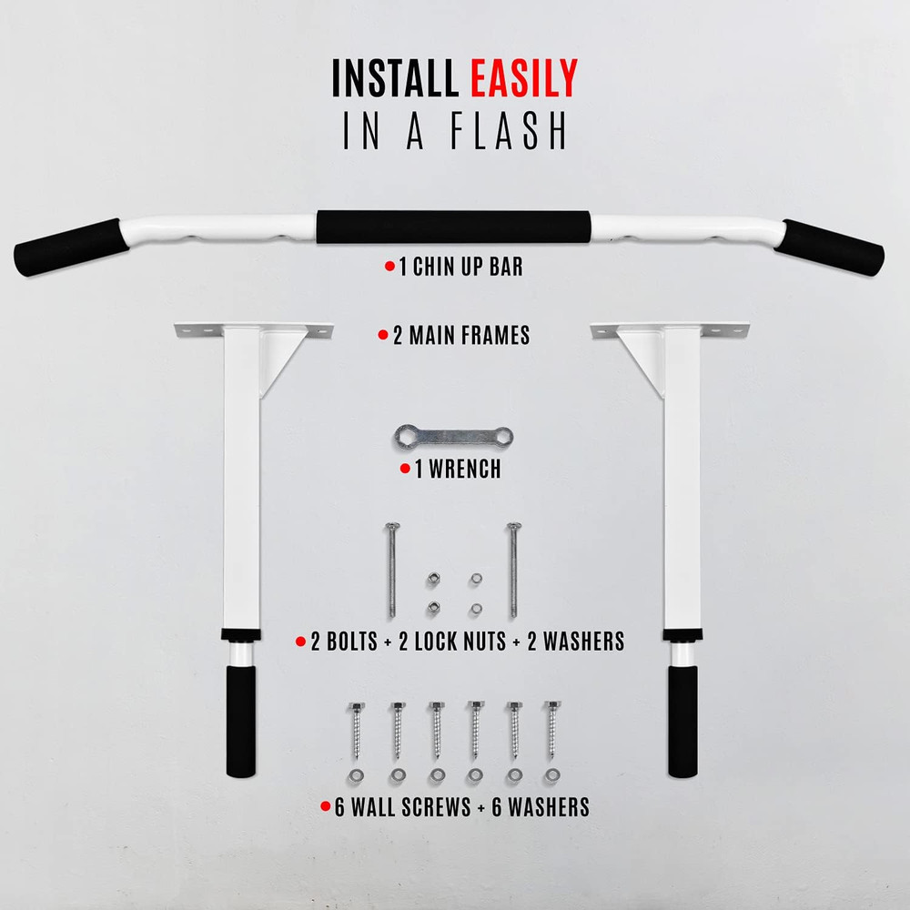 Pull up Bar Wall Mounted - Multifunctional Wall Mounted Pull up Bar for Home Gym