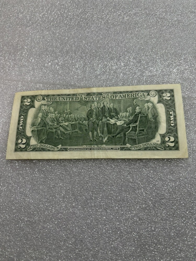 2013 $2 Error Note Off Centered, Miscut W/Ink Bleeds Excellent Condition