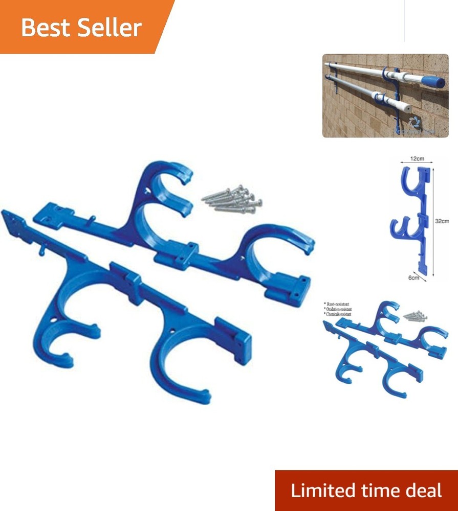 Wall-Mounted Rust-Resistant Hanger for Pool & Garden Tools - Easy Installation
