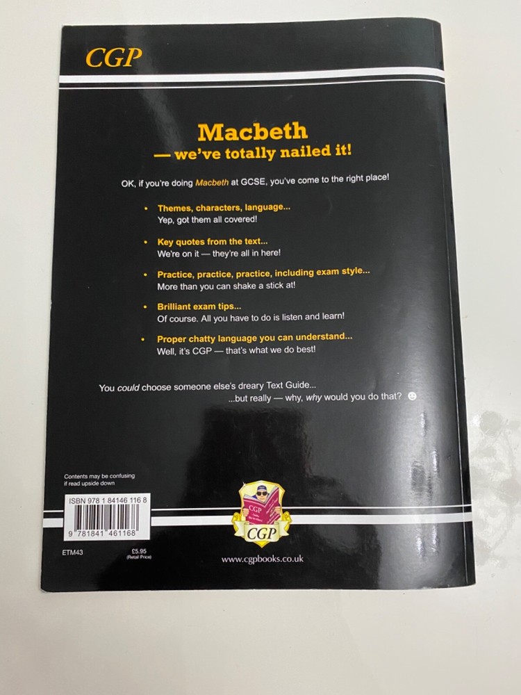 CGP GCSE English Macbeth The Text Guide Textbook