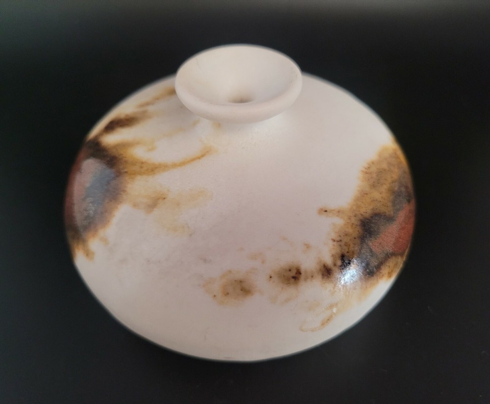 Vintage Flat Bud Vase Signed