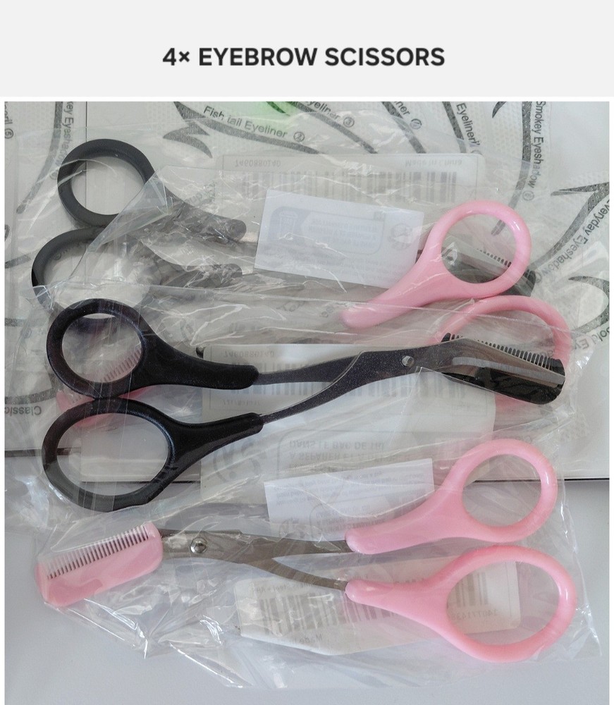 (34 Pcs) Eyeliner/Eyeshadow Template Stencils Eyelash Curler/Seperator Tools Set