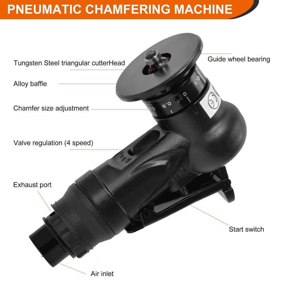 Pneumatic Chamfering Machine Metal Trimming Air Chamfer Beveling Tool Inserts US
