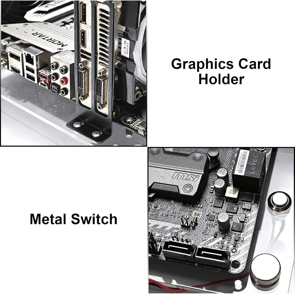 PC Test Bench Open Frame Computer Case DIY PC Case, Support ATX/M‑ATX/ITX Mother