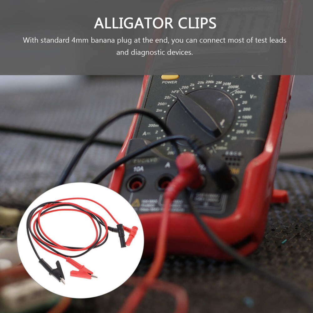 Volt Meter Leads Multimeter Cable Alligator Clips Testing Probe