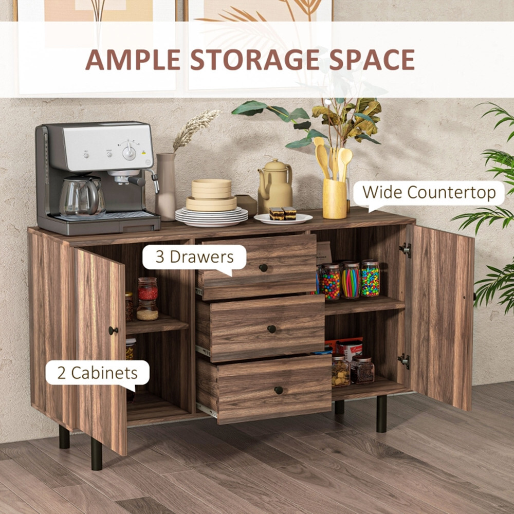 Particleboard Steel Storage Cabinet Rustic Brown