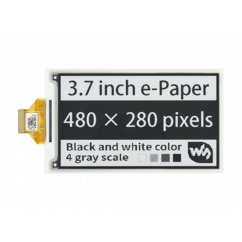 Waveshare 3.7inch e-Paper e-Ink Raw Display 480×280 Black White 4 Grey No PCB