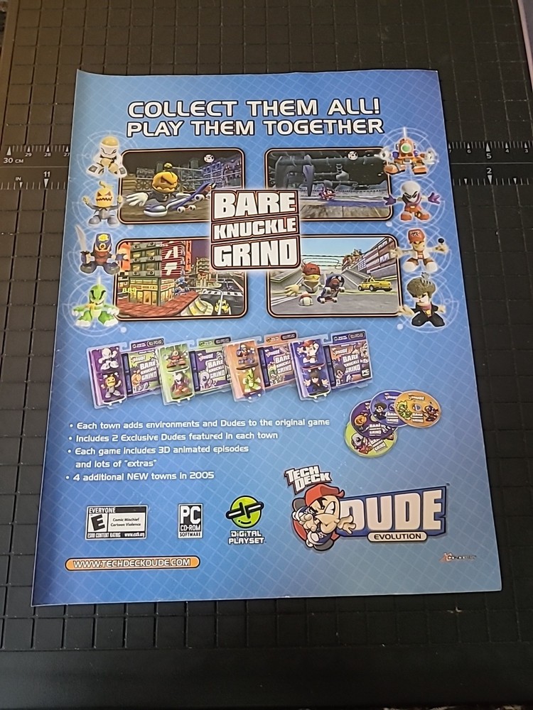 Tech Deck Dude Evolution PC CD-Rom 2004 Print Ad 8x11 Great To Frame
