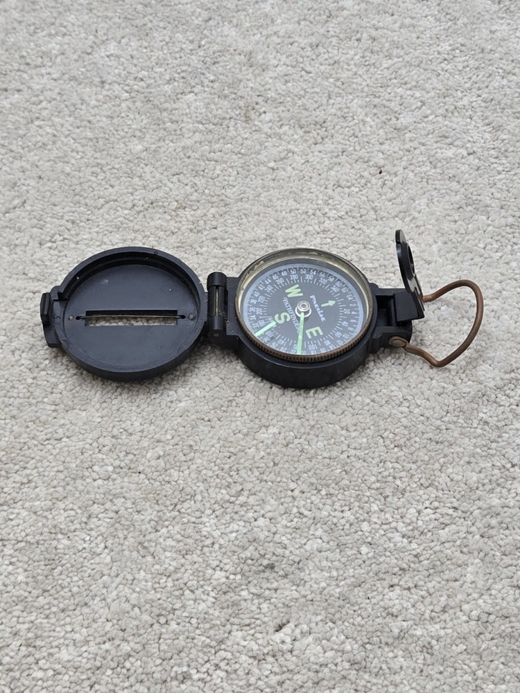 lensatic engineer compass black plastic compact portable navagation survival