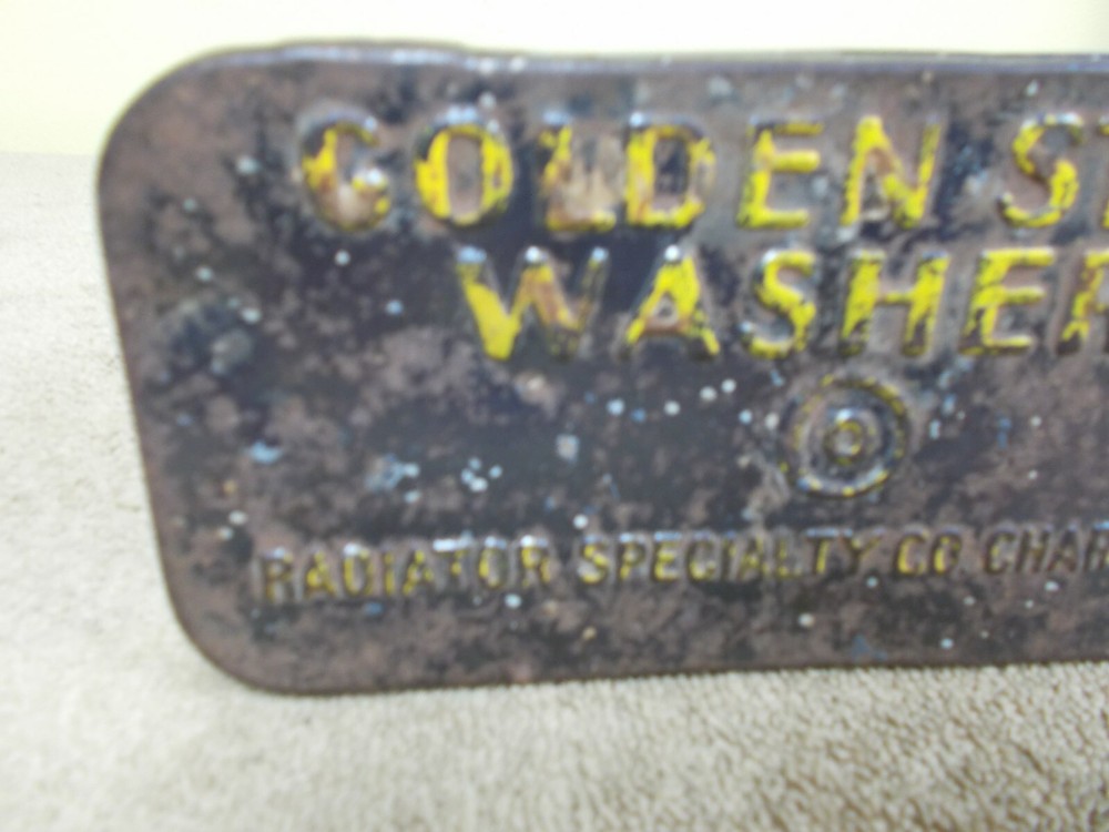 VINTAGE GOLDENSTATE WASHERS TIN CONTAINER RADIATOR SPECIALTY ADVERTIZING EMBOSSD
