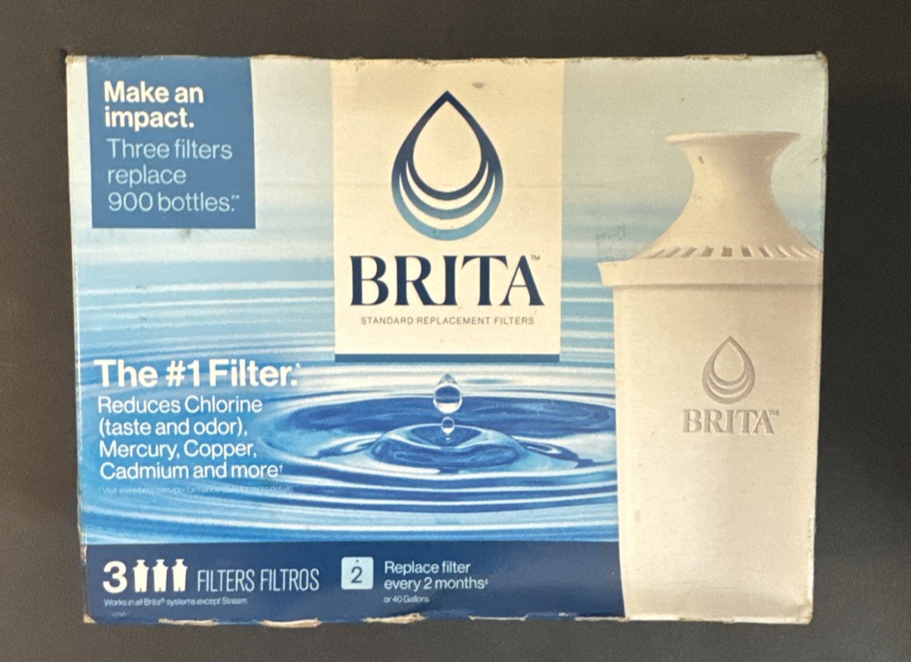 Brita Plus Pitcher High-Density Filters 3-Pack New box