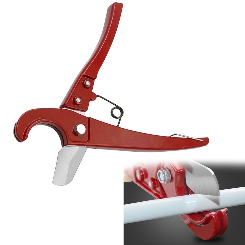 Plastic Tube Snips PVC PPR Pipe Cutter Replaceable Blades Tail Lock Design