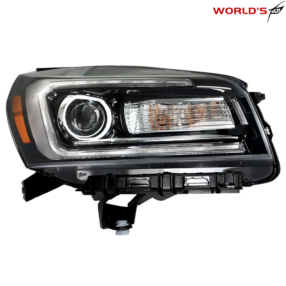 For 2013-2016 GMC Acadia Projector Headlight Right+Left Black Halogen w/ LED DRL