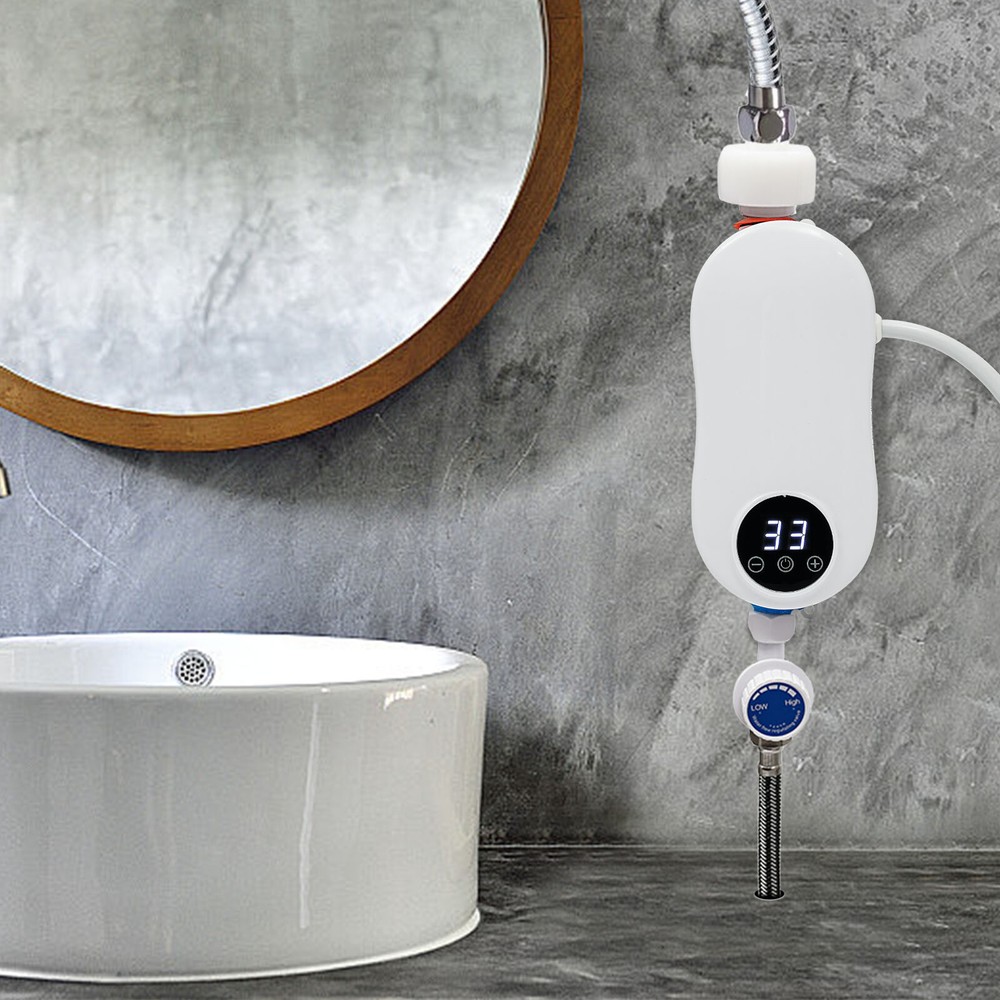 3500W Instant Hot Water Heater With Shower Head Tankless Electric Shower 110V US