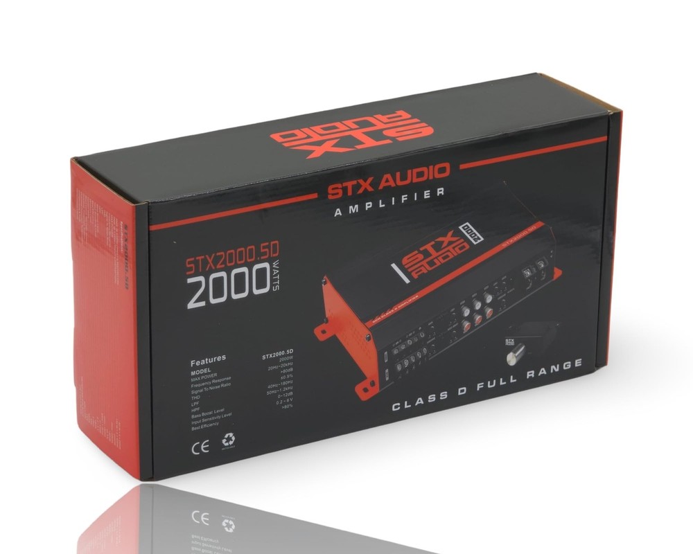 STX Audio STX2000.5D 2000W Car Amplifier + Wiring Kit Bundle