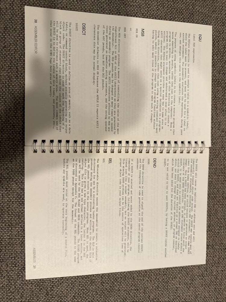 Apple Macintosh 6502 65Ø2 Assembler / Editor Manual Vintage Computing