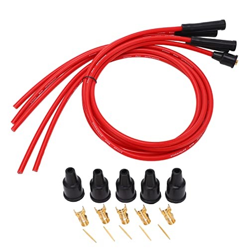 Plug Ignition Wire Set, Plug Ignition Wire Set Red High Performance Silicone