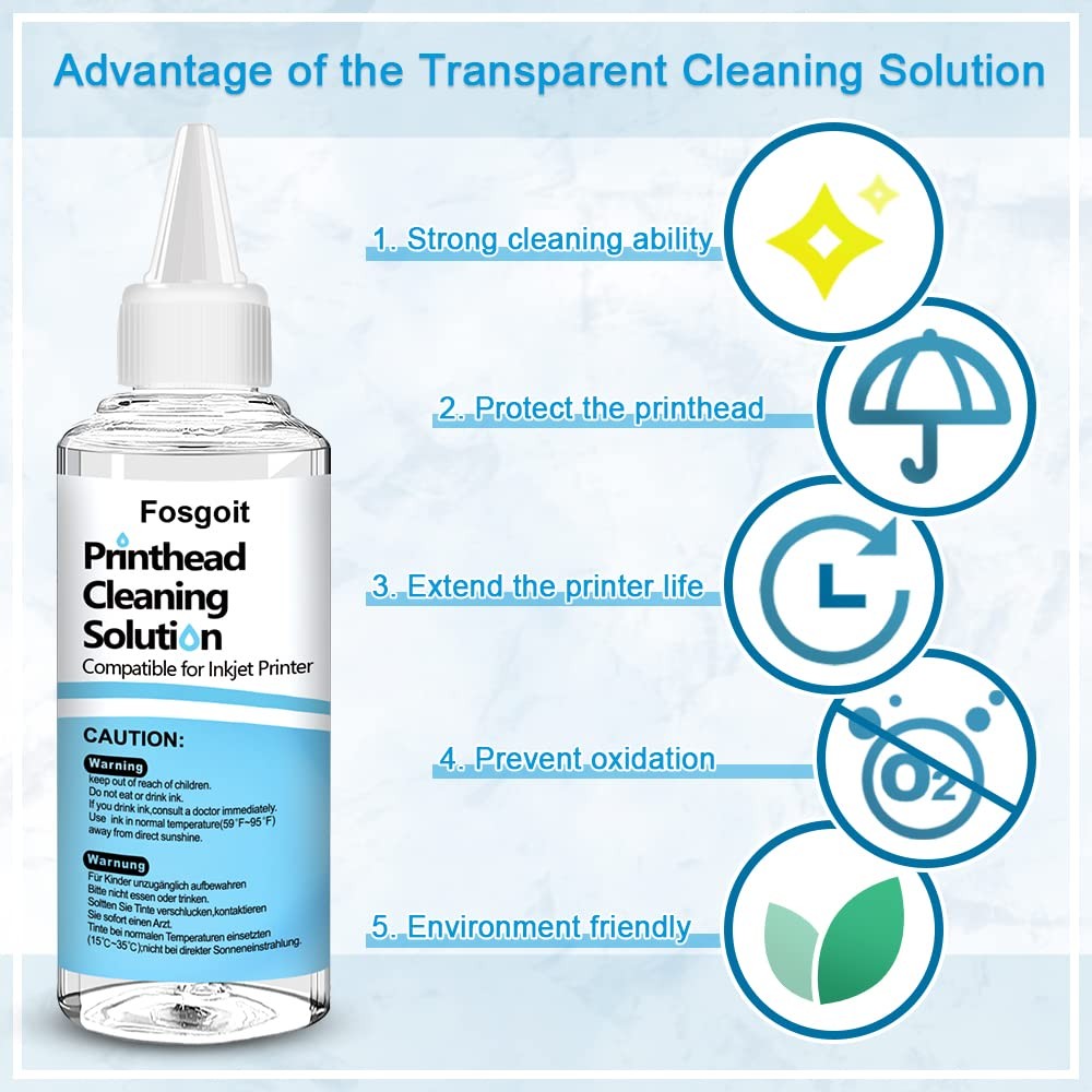 Printhead Cleaning Kits Inkjet Printers, Printer Kit 100mL, Clear