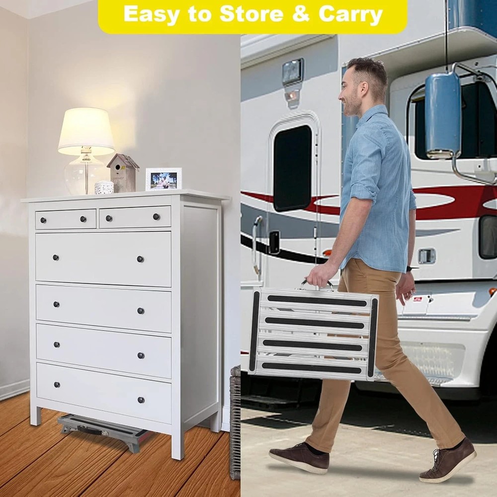 Safety RV Steps, Yagud Height Adjustable Folding Platform Step