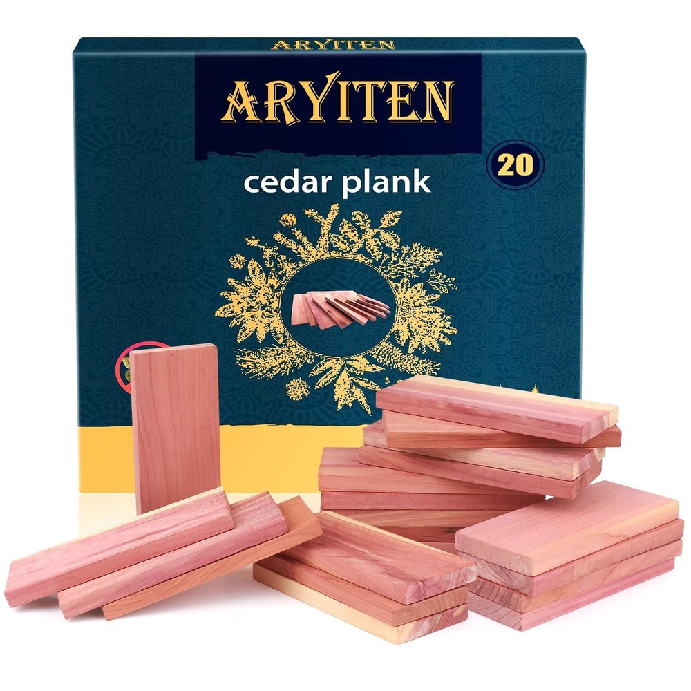 Cedar Blocks for Clothes Storage, 20 Pack Planks - Aromatic Scent Cedars Wood...